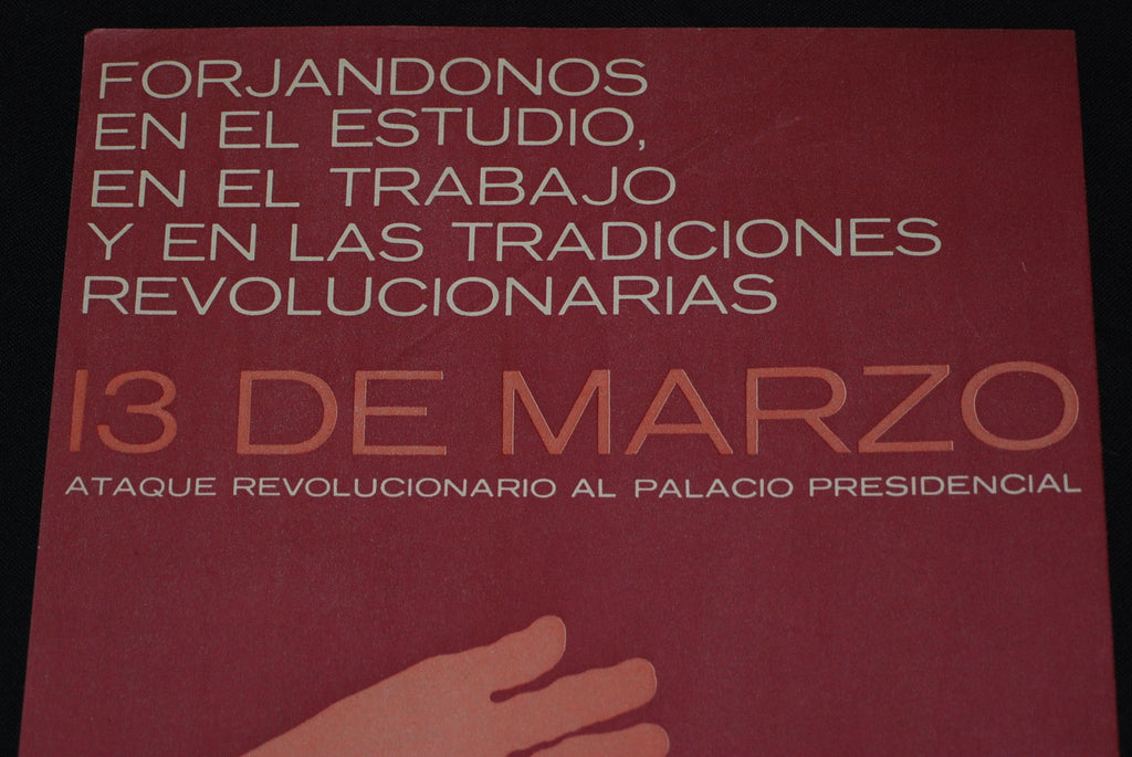 1974 Cuban Original Poster.Presidential Palace Attack Anniversary.Rare Cuba art.