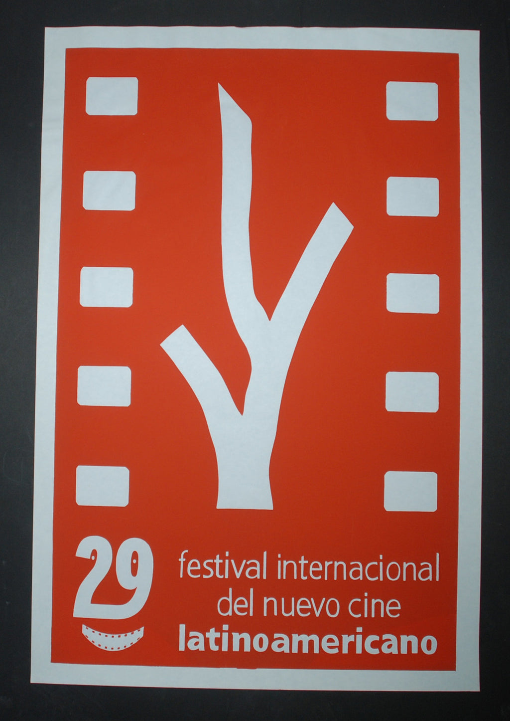 Original Cuban Movie Poster"FESTIVAL NUEVO CINE LATINOAMERICANO"2007 Red Art