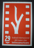 Original Cuban Movie Poster"FESTIVAL NUEVO CINE LATINOAMERICANO"2007 Red Art