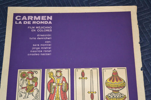 1968 Original Cuban Silkscreen Movie Poster.Carmen la de Ronda.Mexican art film.