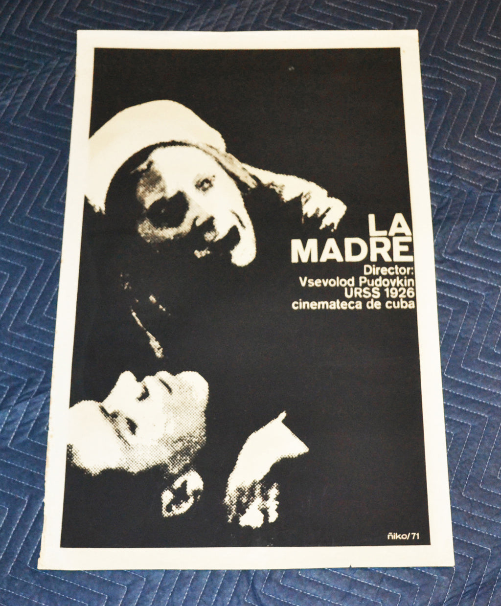 1971 Original Cuban Silkscreen Movie Poster"The Mother"Vsevolod Pudovkin.Russian