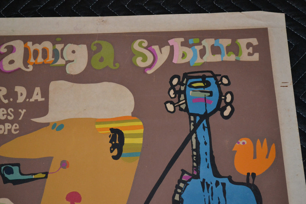 1969 Original Cuban Movie Poster"Friend Sybille"German Wolfgang Luderer art film