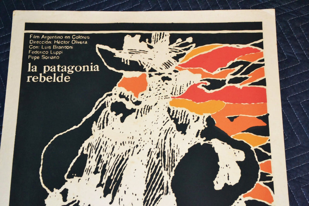 1976 Original Cuban Silkscreen Movie Poster.La Patagonia Rebelde.Argentina art.