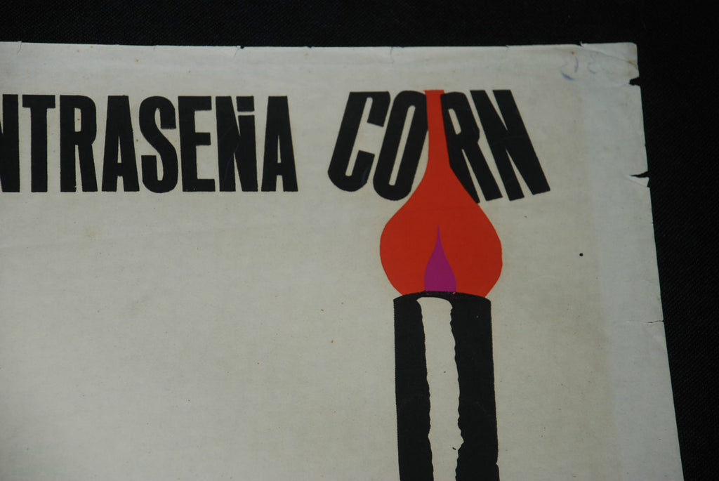1970 Original Cuban Movie Poster"CONTRASEñA CORN"Detective spy Polish art film.