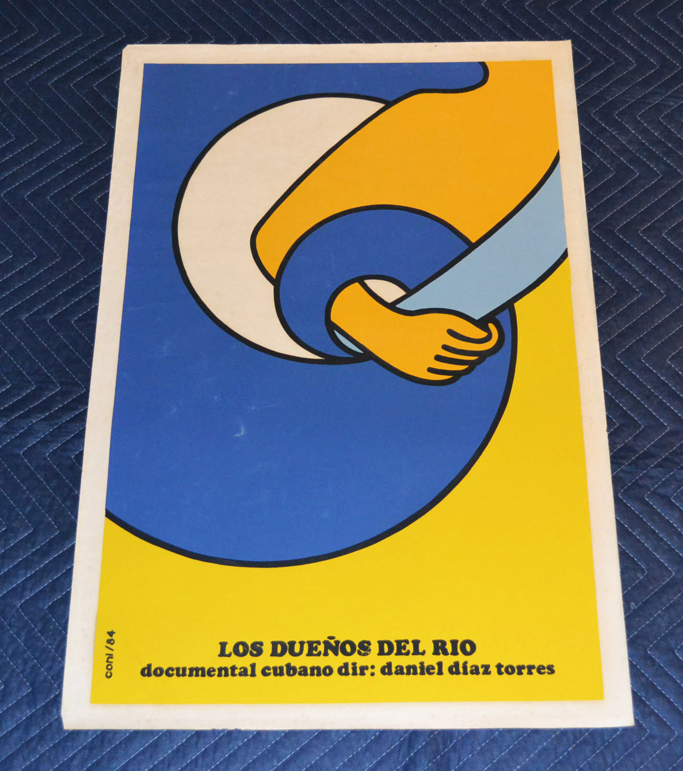 1984 Cuban Original Silkscreen movie Poster.The Owners of d River.Dueño del rio.
