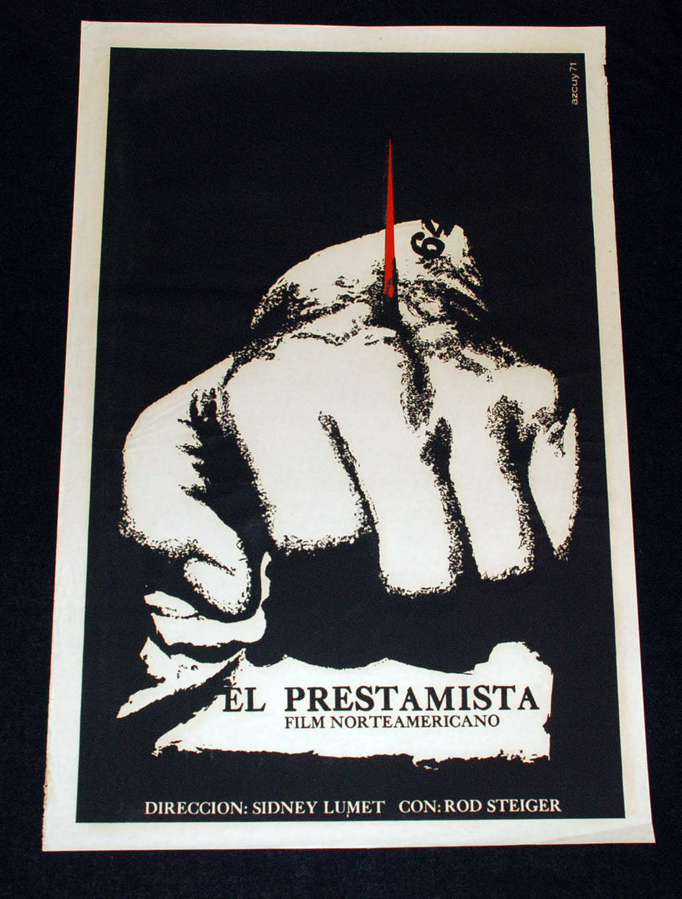 1971 Original Cuban Movie Poster"Pawnbroker"American art film by Sidney Lumet