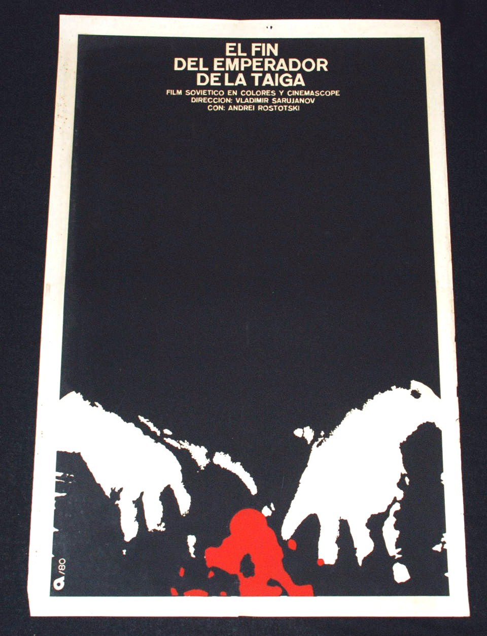 1980 Original Cuban Movie Poster.Plakat.Affiche"Taiga Emperor"Russian.Soviet art