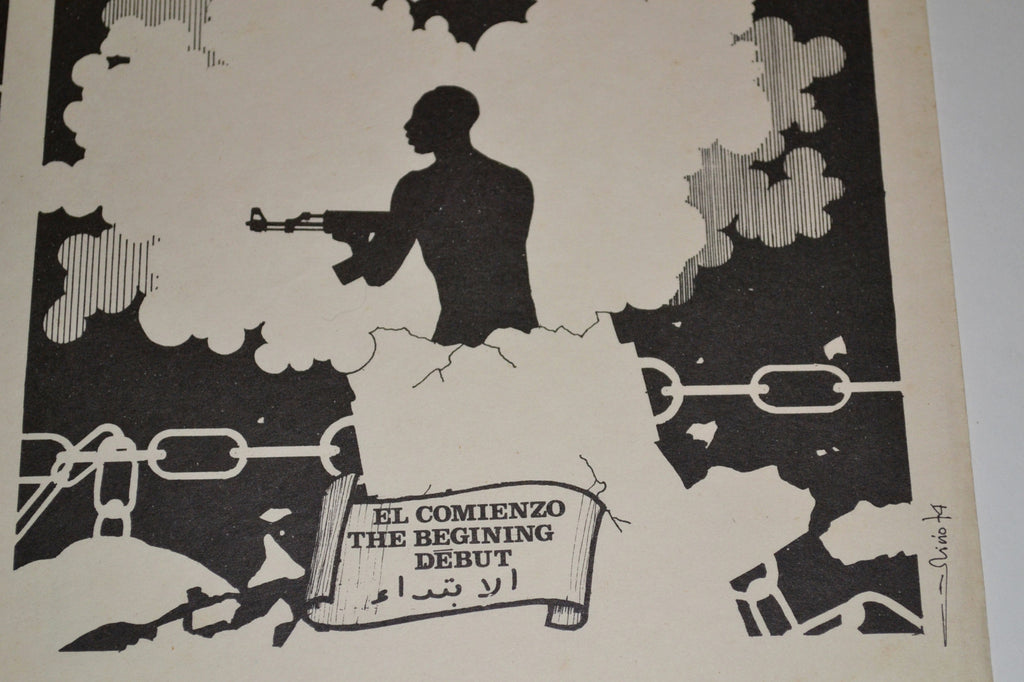 1974 Cuban Original Political Poster.Anti-Apartheid Racism.SOUTH AFRICAn.art