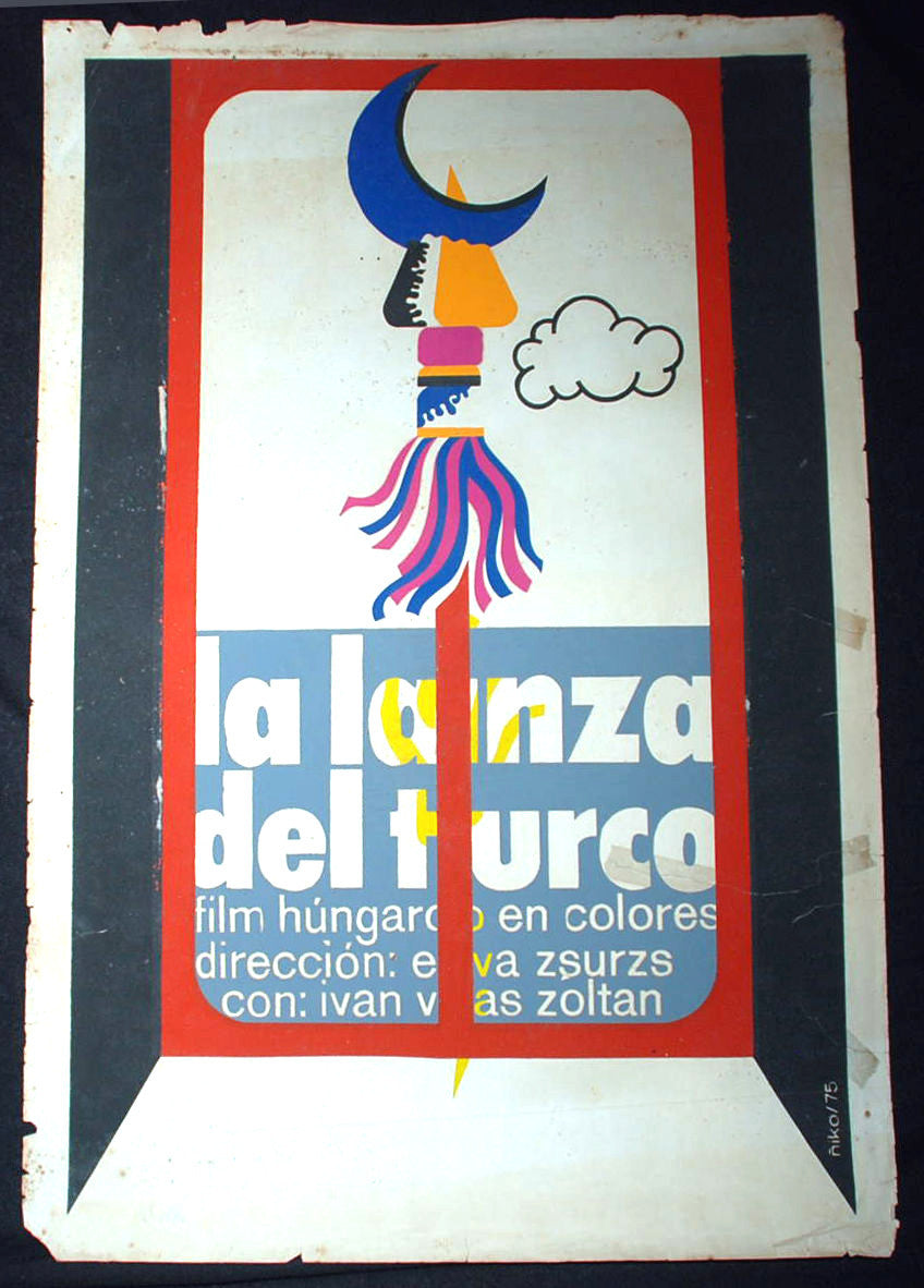 1975 Original Cuban Movie Poster"The SPEAR of the TURK"Lanza del turco.Film art.