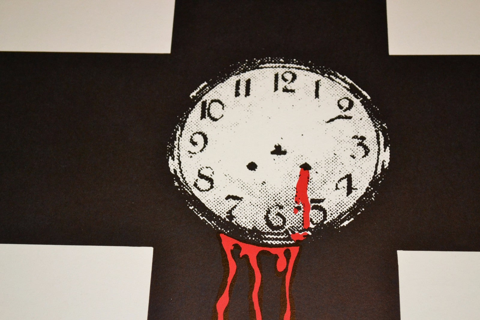 1988 Original Cuban Silkscreen Movie Poster"Time to Die.Bleeding clock on cross.