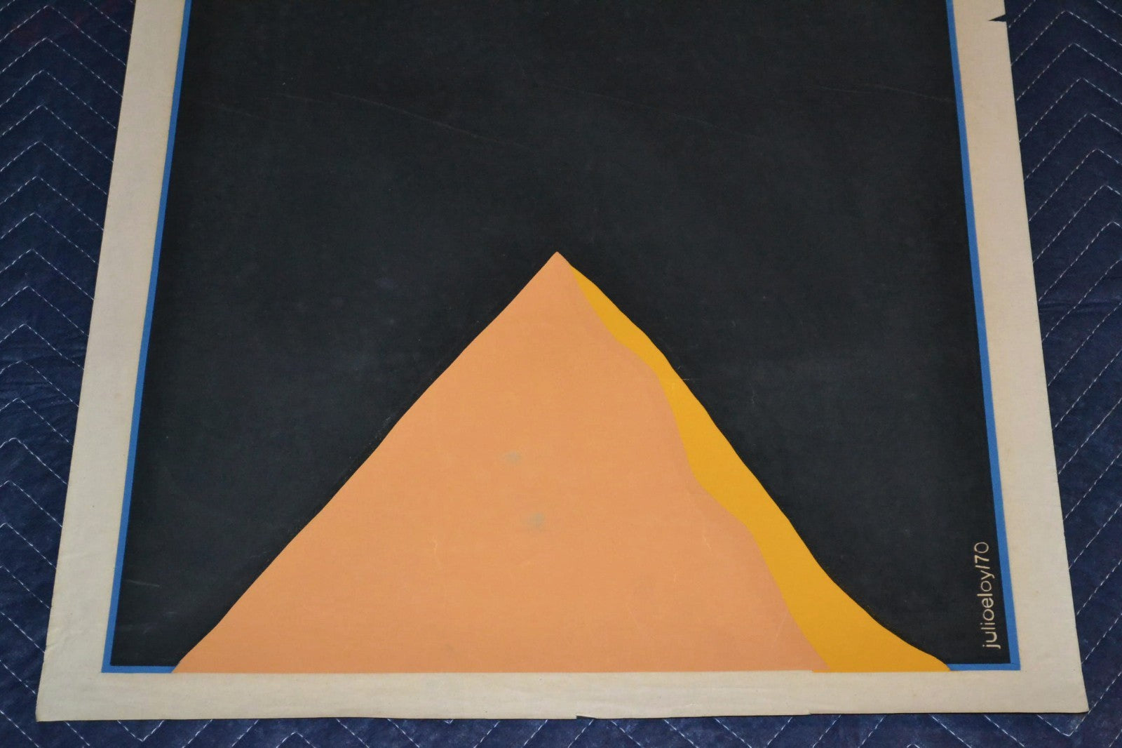 1970 Cuban Original Silkscreen Movie Poster.Land of Pharaoh.Egypt Pyramid.Art.