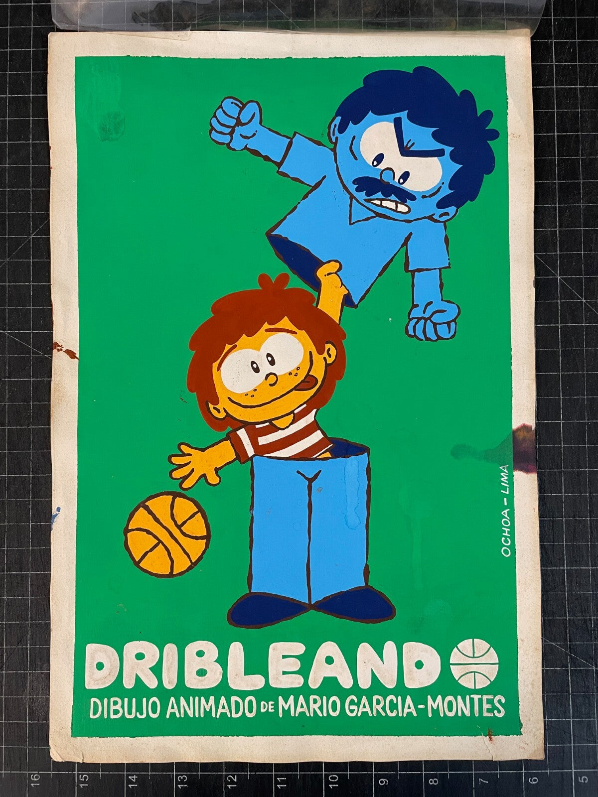 Original 1989 Mockup ART and Poster.DRIBBLING"Basketball.Unique Gallery Art