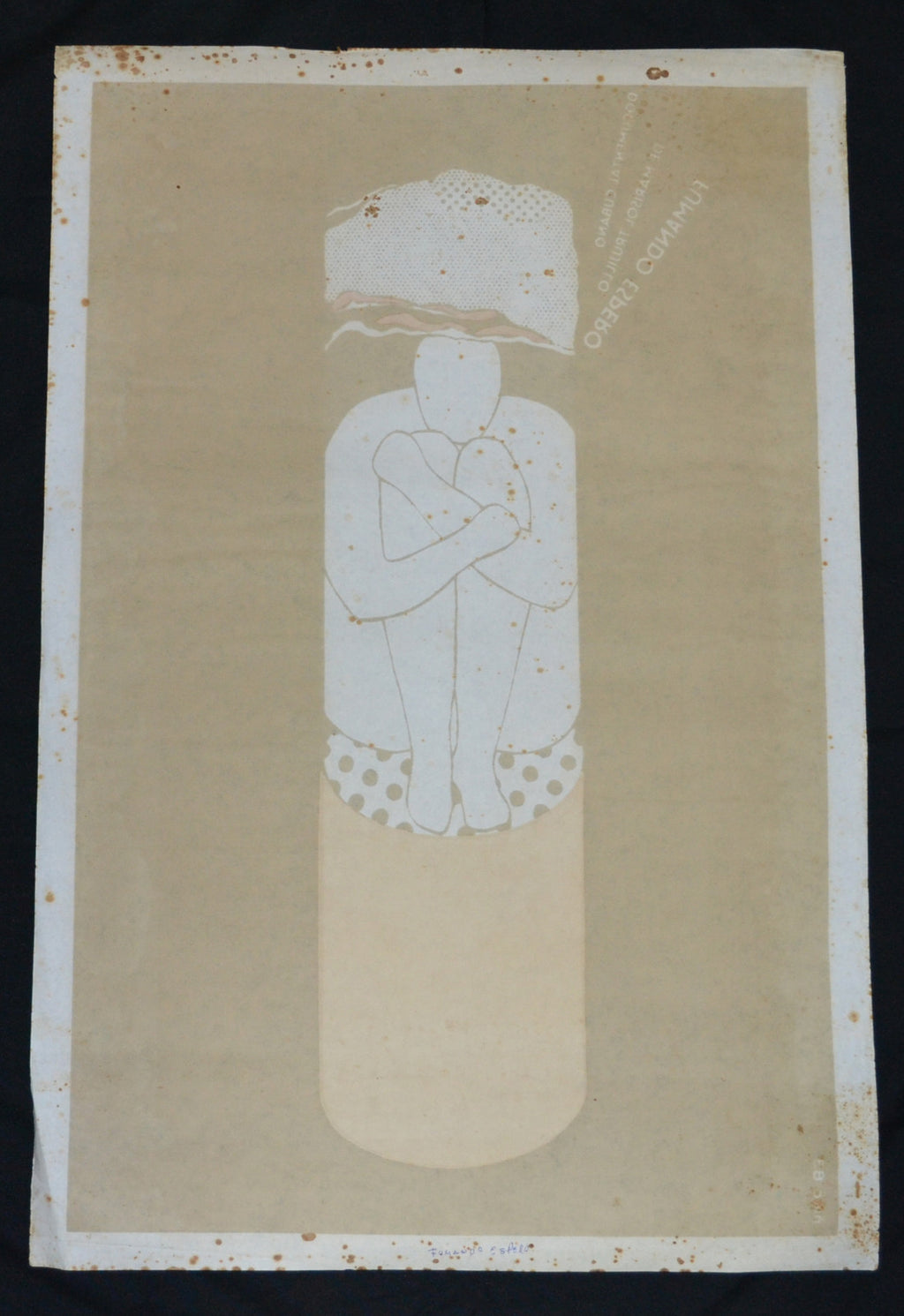 1983 Original Cuban Movie Poster"Fumando Espero"Collectible art.Cigar Smoker