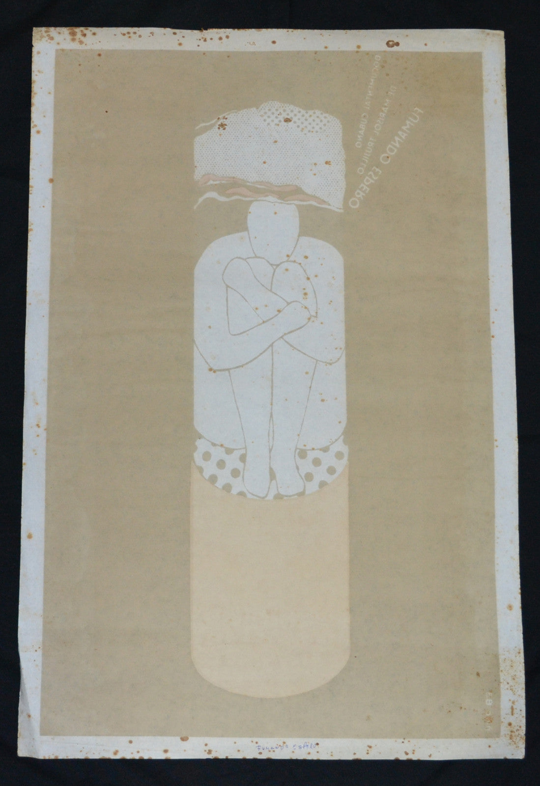 1983 Original Cuban Movie Poster"Fumando Espero"Collectible art.Cigar Smoker