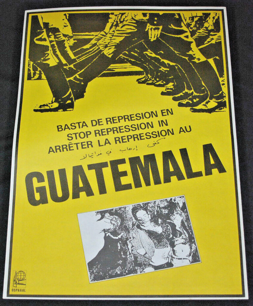 1980 Cuban Political Poster.GUATEMALA.Stop repression.OSPAAAL.mint Original.Art