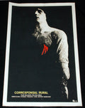 1976 Original Cuban Silkscreen Movie Poster"Corresponsal Rural"art.Bright red