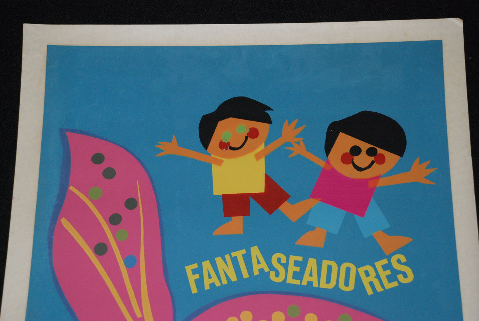 1968 Cuban ORIGINAL Movie Poster"FANTASY Kids"Lovely!Fantaseadores.Children art