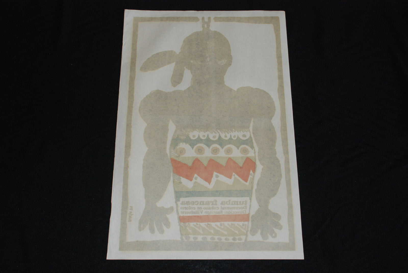1979 Original Cuban movie Poster"French Tomb" African.Colorful drum.Tambor art