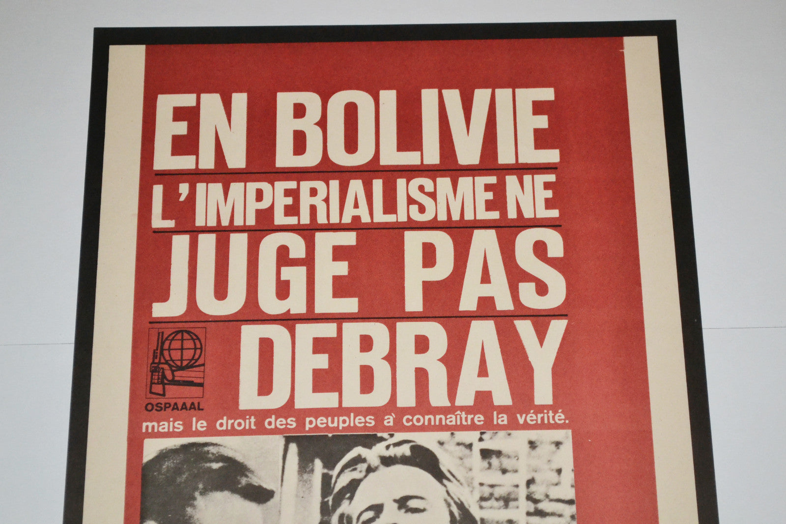 1967 Original Cuba Political Poster.Cold War Graphics.Debray.Bolivia.In French.