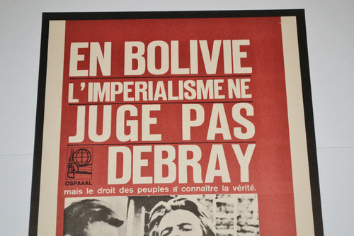 1967 Original Cuba Political Poster.Cold War Graphics.Debray.Bolivia.In French.