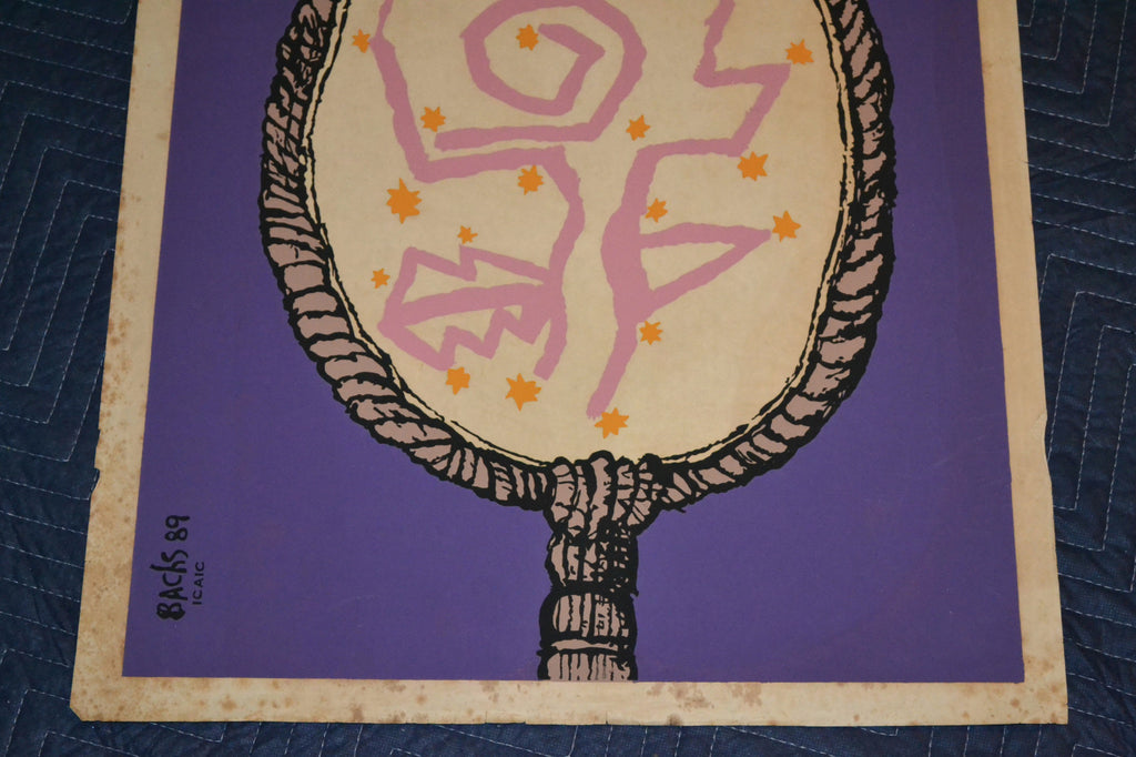 1989 Original Cuban Silkscreen Movie Poster.La vida en rosa.Rosy life.Mirror.art