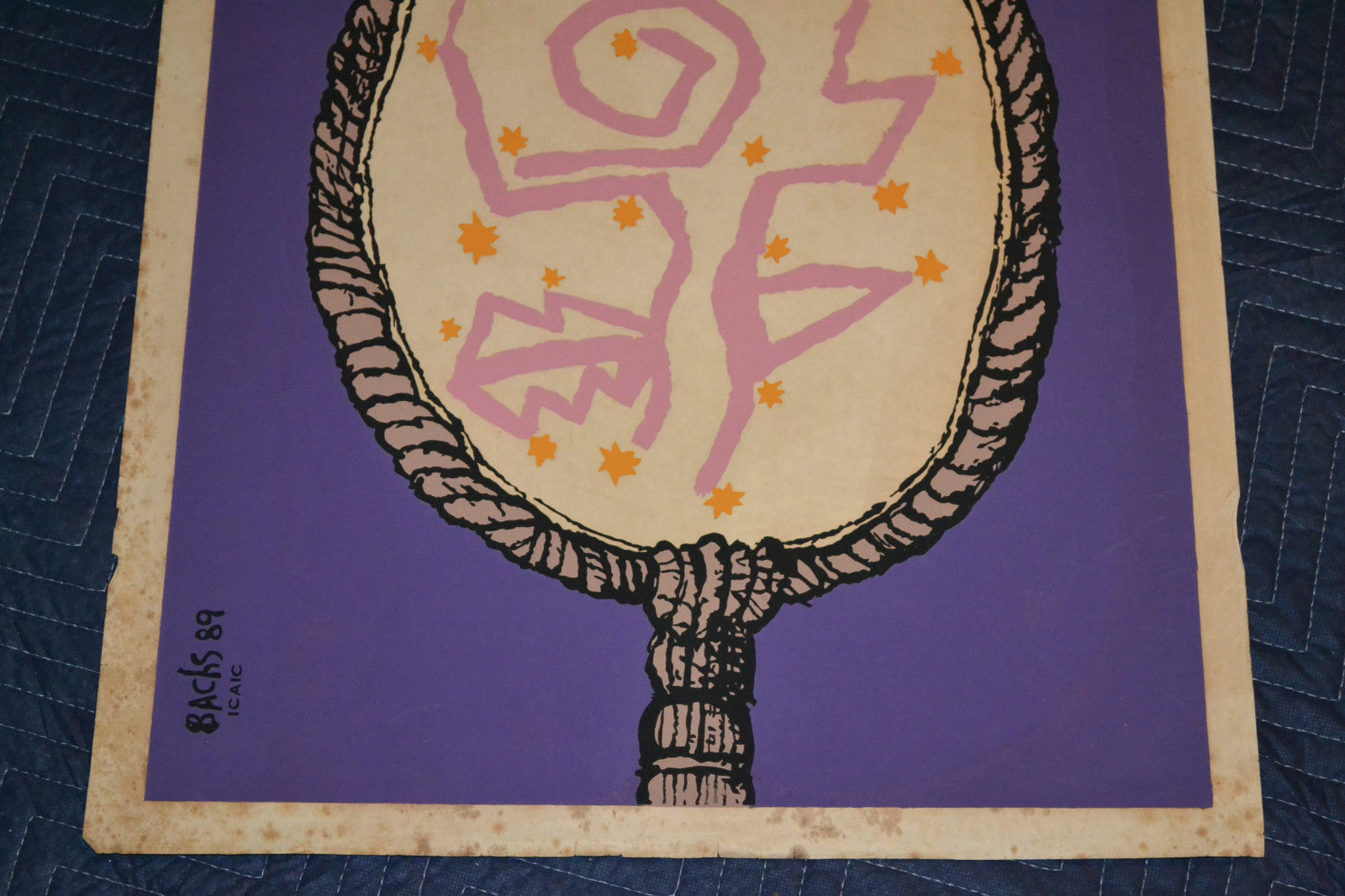 1989 Original Cuban Silkscreen Movie Poster.La vida en rosa.Rosy life.Mirror.art