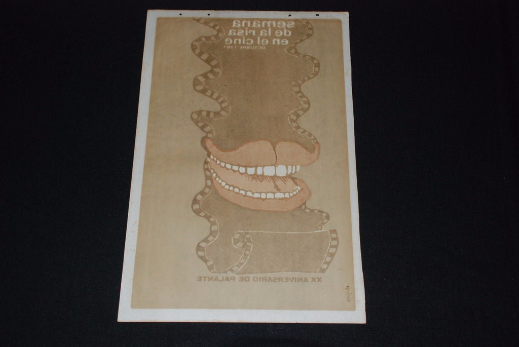 1981 Original Cuban Movie Poster"Comedy Week"art film.Laughing Comedy.Red Lips
