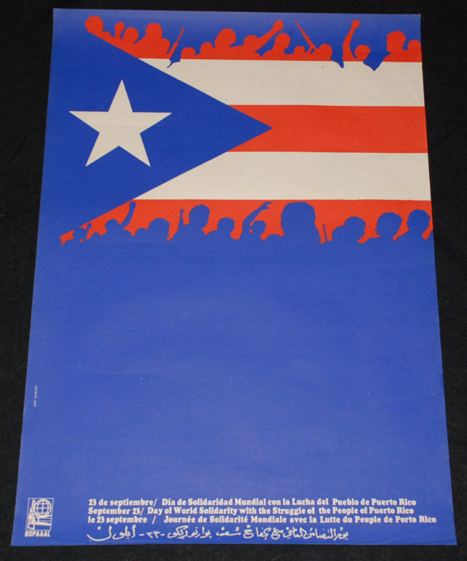 1973 Cuban OSPAAAL Poster.Free Puerto Rico.Independentism.Jane Norling art