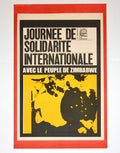 1967 Original Cuban OSPAAAL Poster.Solidarity w ZIMBABWE.Africa.FRENCH. History