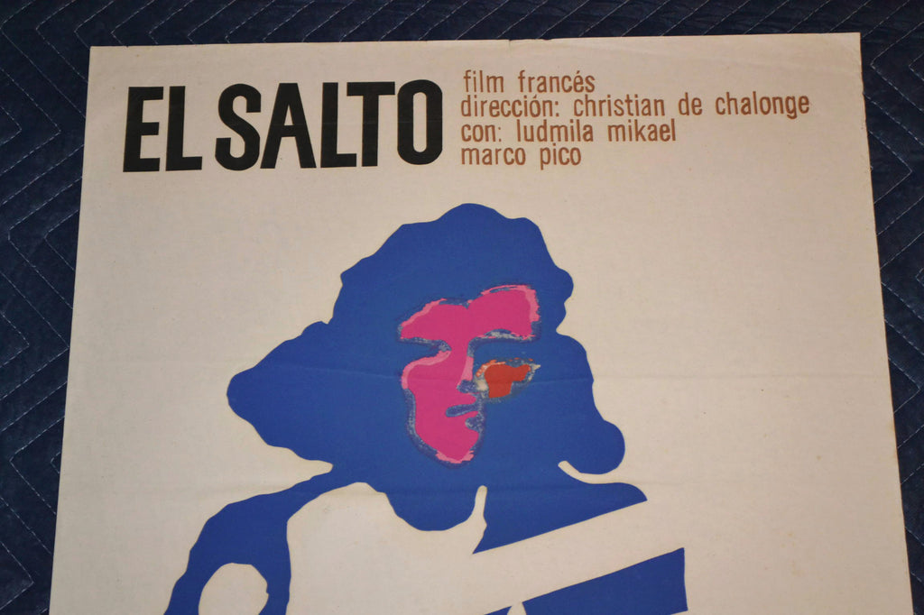 1970 Original Cuban Silkscreen Movie Poster.El Salto.Jump.French art film.