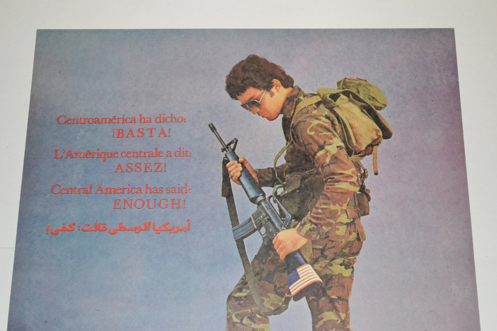 1989 Original Cuba Political Poster.Cold War Graphic art.Central America.Basta!