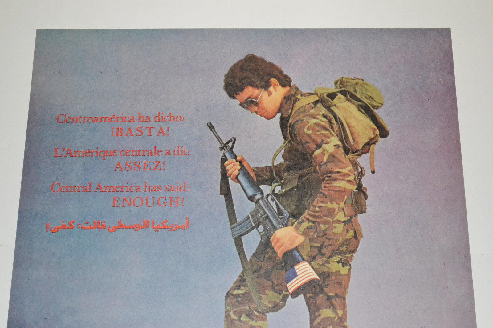 1989 Original Cuba Political Poster.Cold War Graphic art.Central America.Basta!