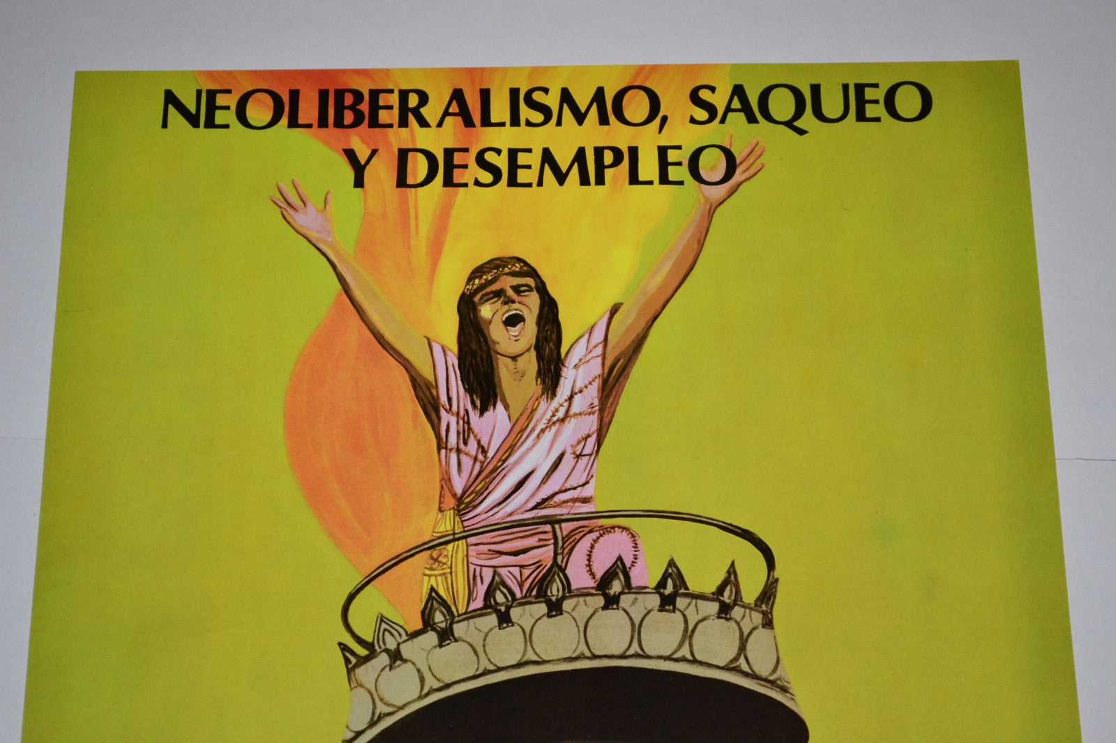 1994 Original Cuba Political Poster.Cold War.Neoriberalism Plunder.Signed.Unique