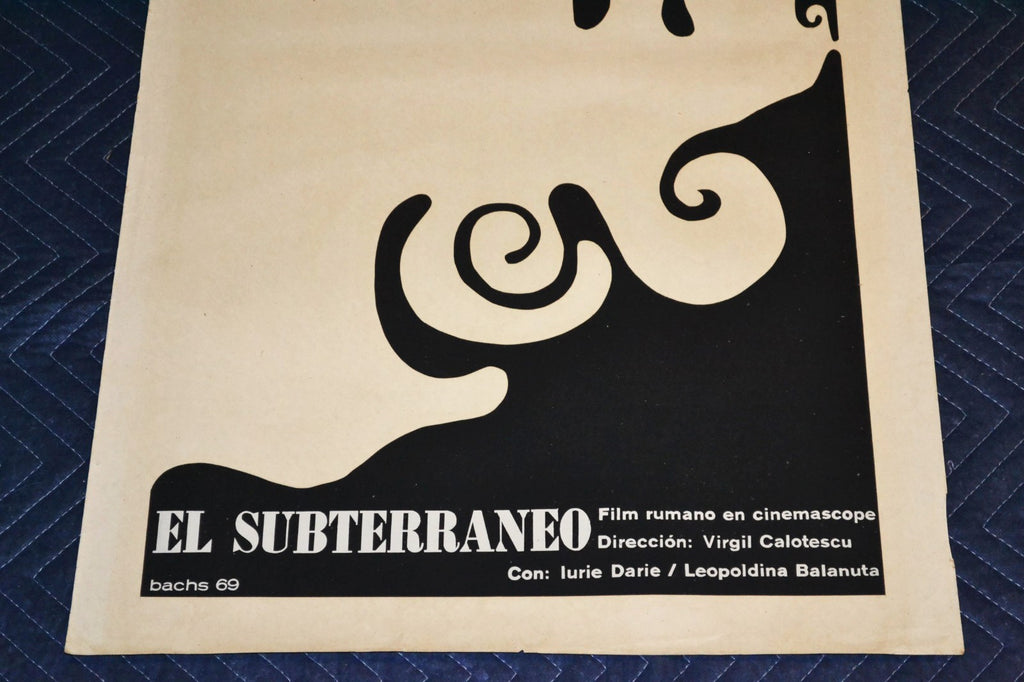 1969 Original Silkscreen movie Poster.El subterraneo.Underground.B&W.Romanian.