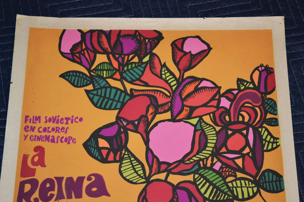 1969 Original Cuban Silkscreen Movie Poster.The Queen of Snow.Russian film.