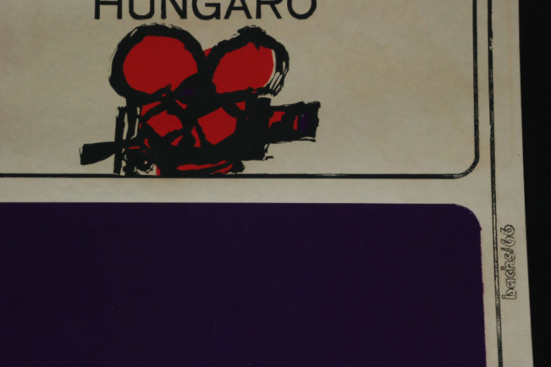 1966 Original Cuban Poster for Hungarian Cinema Week.Movie film camera.Authentic