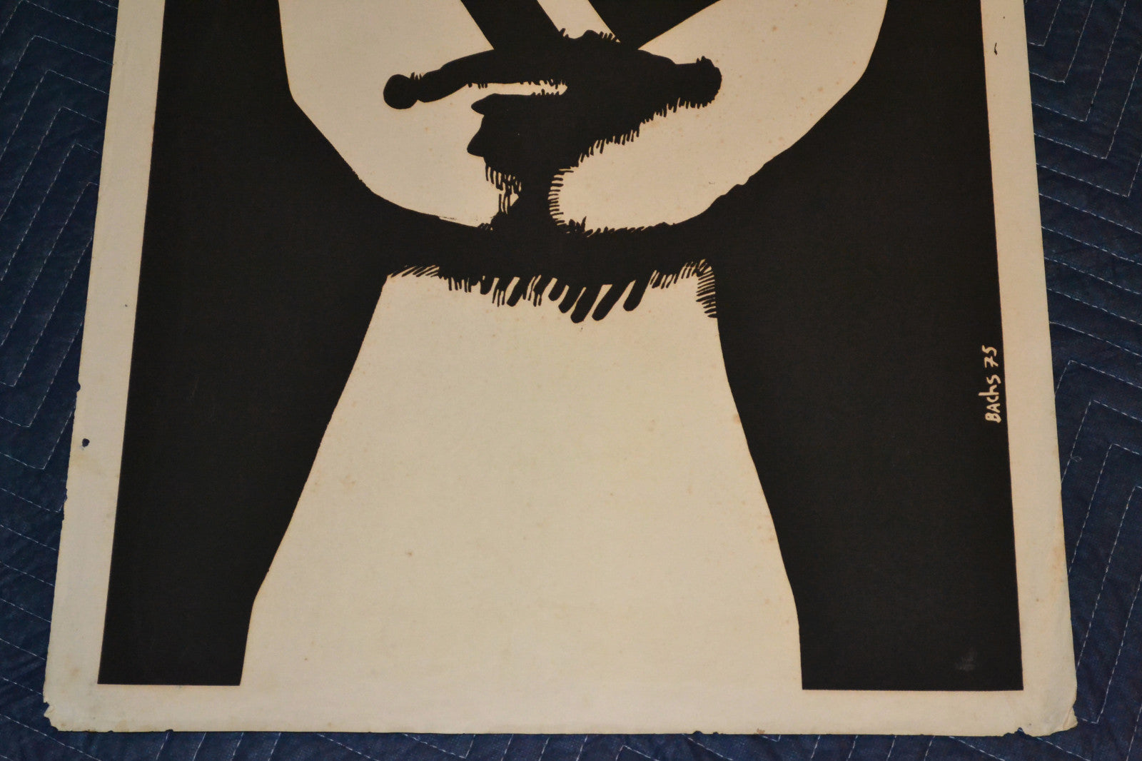 1975 Original Cuban Silkscreen Movie Poster"This Big Child"Soviet Russian film.