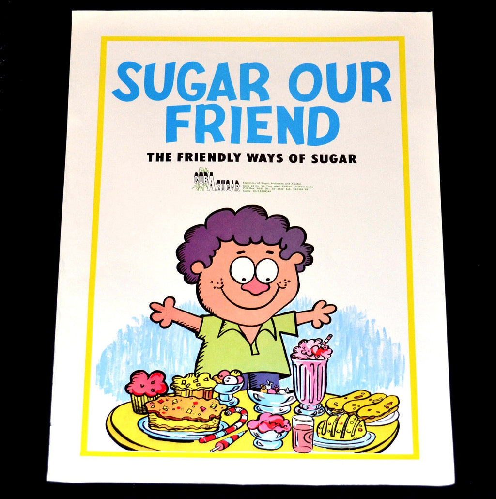 1990 Cuban Original Poster.Sugar our Friend.Rare art in English.Chidren interest