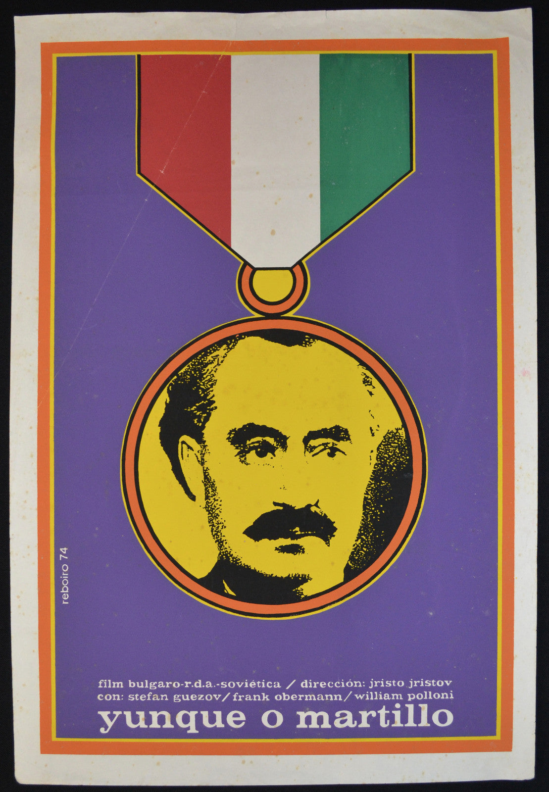 1974 Cuban ORIGINAL Movie Poster.Bulgaria Georgi Dimitrov.Christo Christov art
