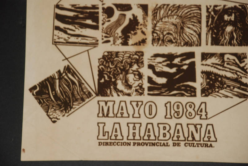 1984 Original Silkscreen Cuban Gallery Poster.Drawing and Graphics art show.