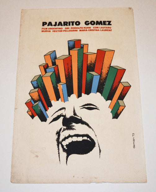 1973 Cuban Original Silkscreen Movie Poster.Pajarito Gomez.Argentinian art film