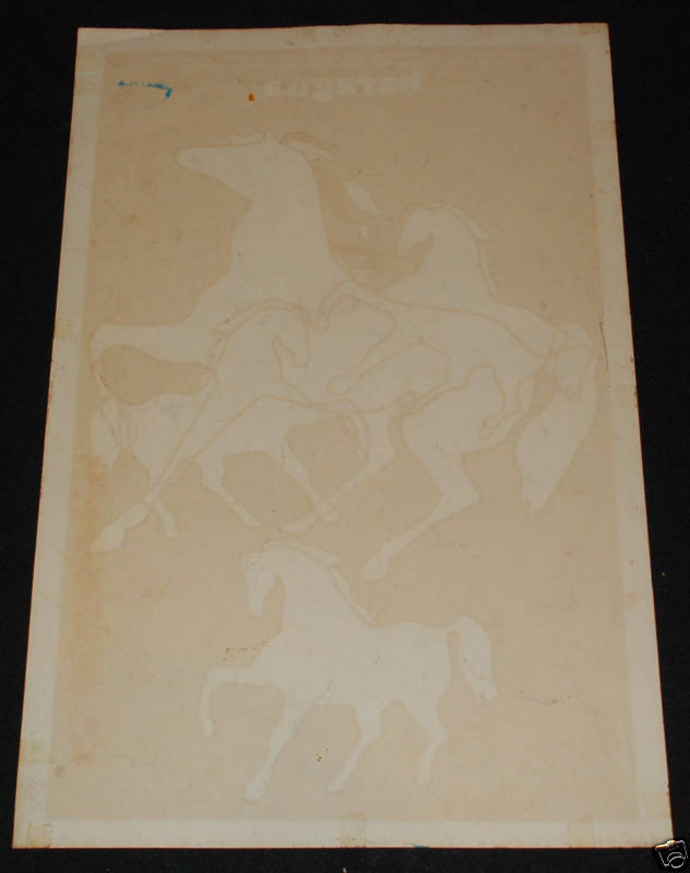 1986 Original Cuban SilkscreenMovie Poster.Plakat"BARAGUA"Runnin Horse art.Cuba