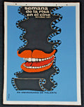 1981 Original Cuban Movie Poster"Comedy Week"art film.Laughing Comedy.Red Lips