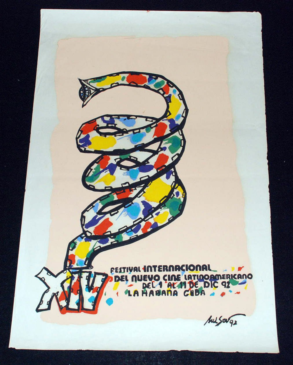 1992 Original Cuban Movie Poster"Festival Internacional del cine latinoamericano