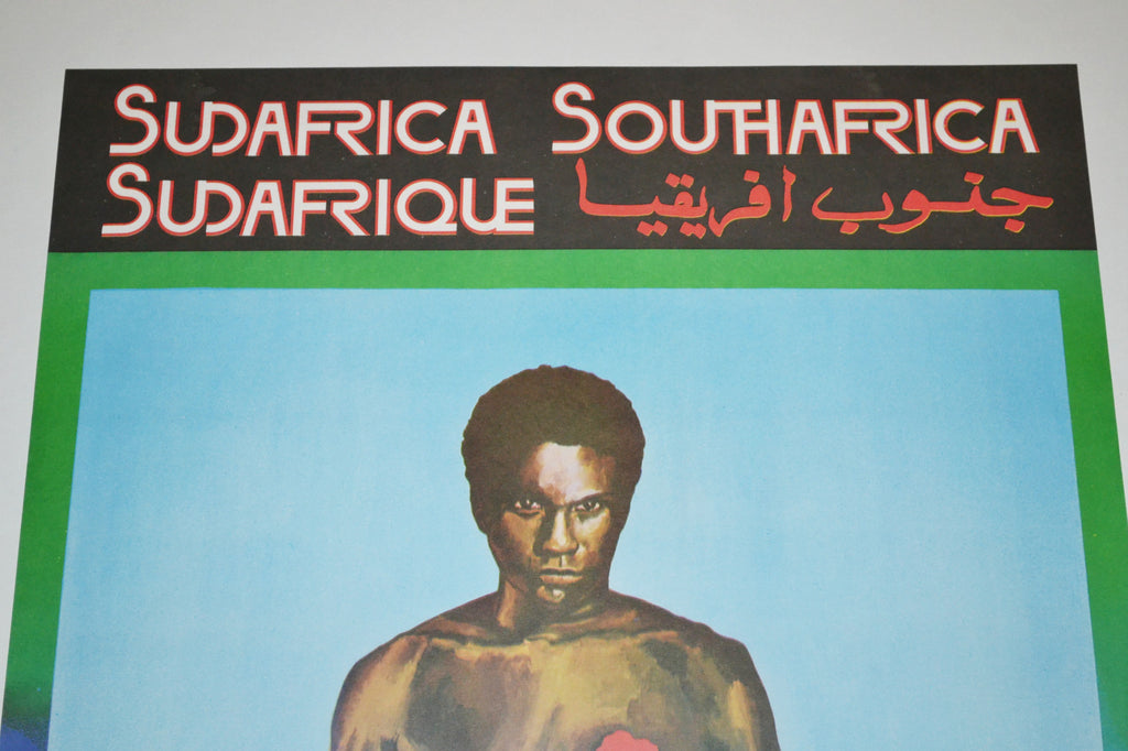 1982 Original Cuba Political Poster.South Africa Apartheid.Cold War Graphic art.