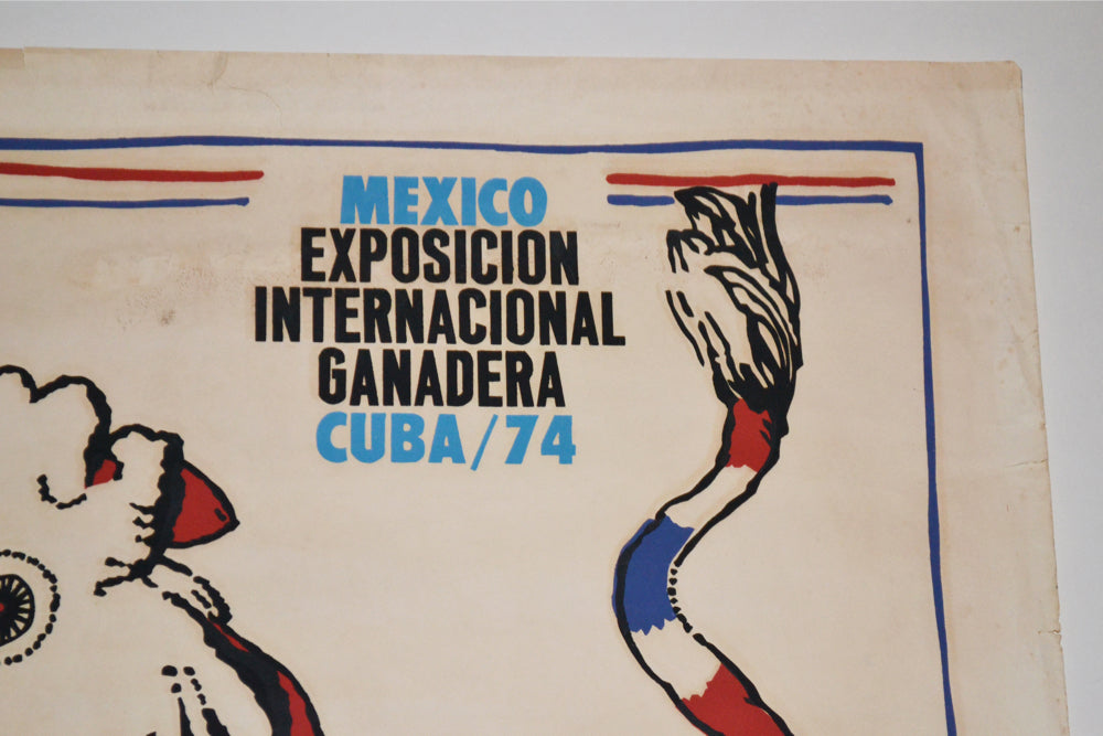 1974 Cuban Original Silkscreen Movie Poster.Farming.Ranching.Cattle.Chicken Cow