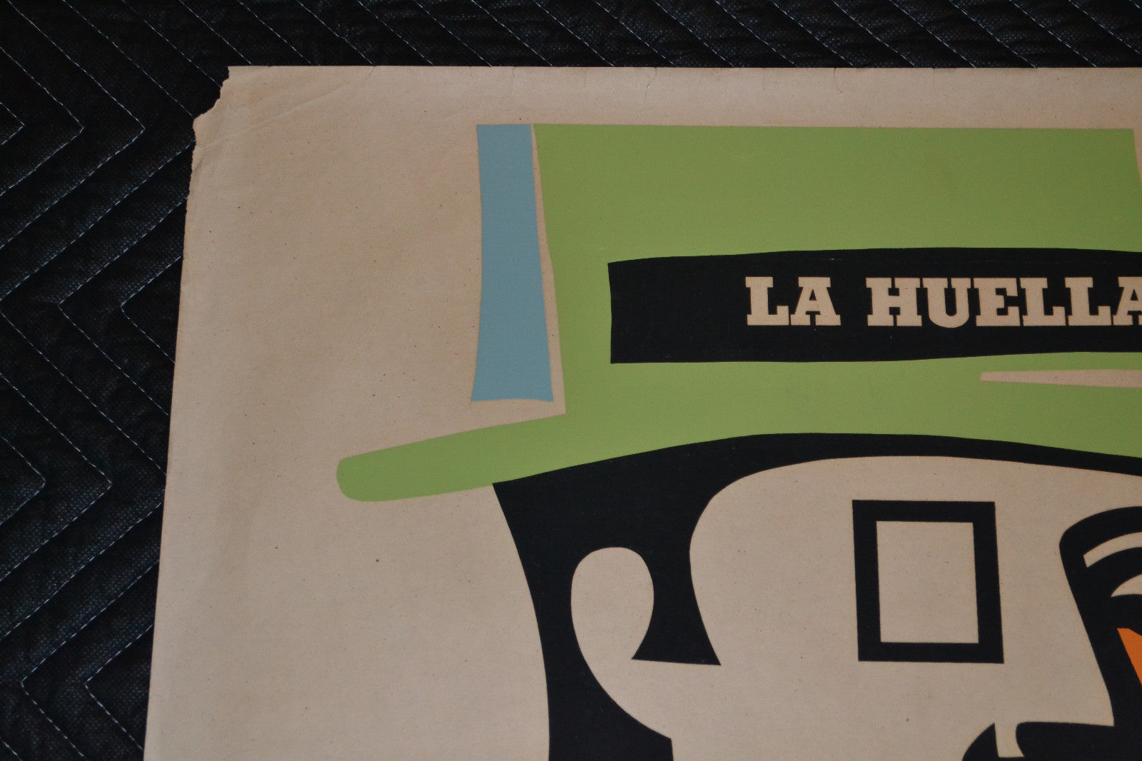1969 Original Cuban Movie Poster.Affiche"Fingerprint"Romanian Art film.La Huella