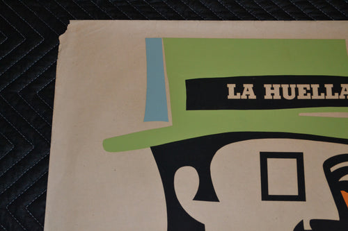 1969 Original Cuban Movie Poster.Affiche"Fingerprint"Romanian Art film.La Huella