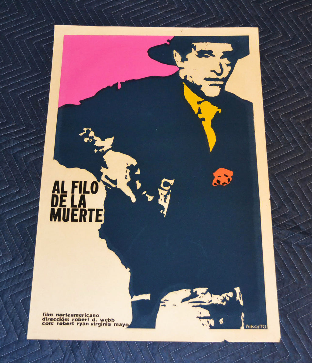 1970 Original Cuban Silkscreen Movie Poster.The Proud Ones.Cowboy.Western film.