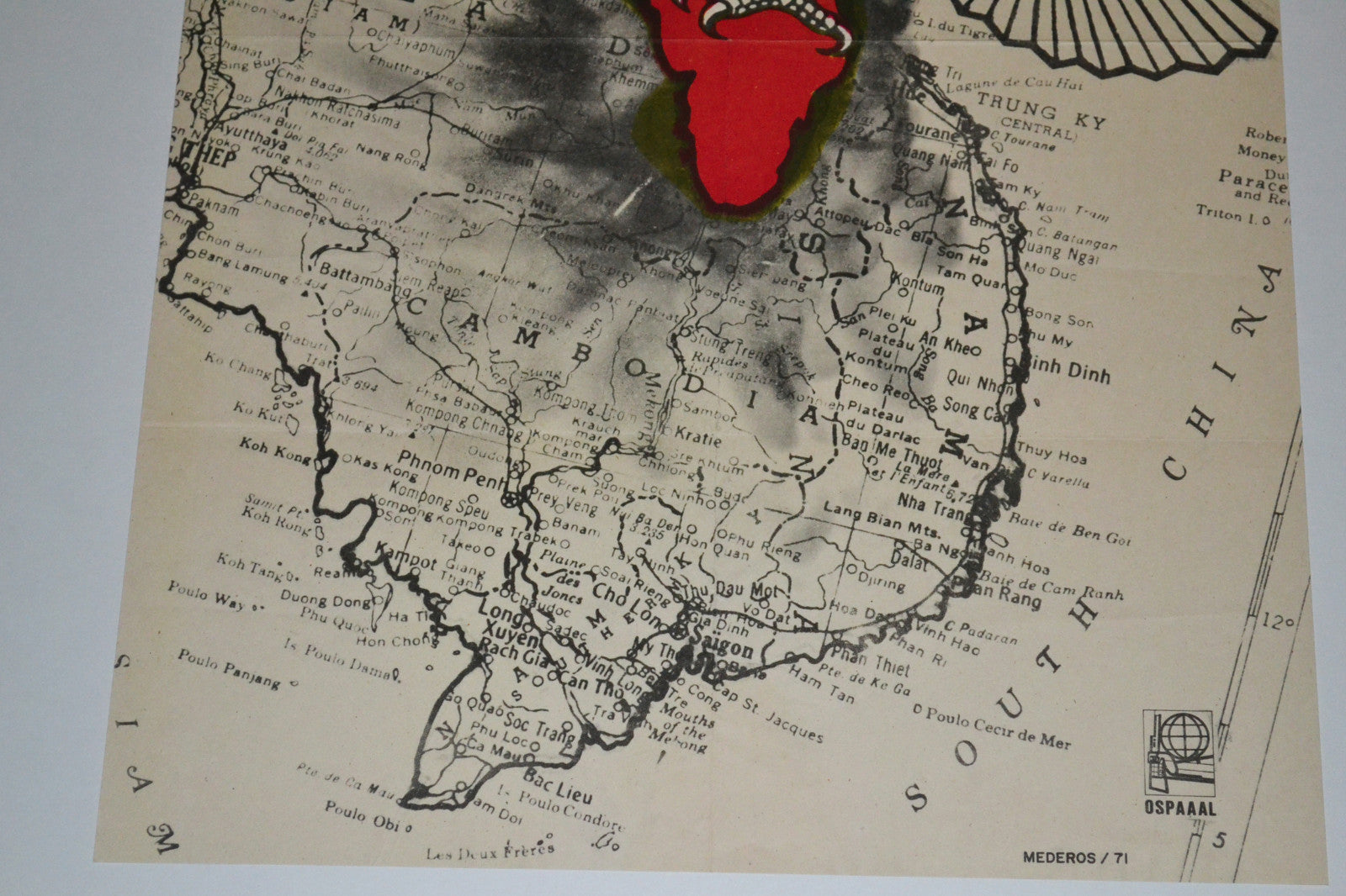 1971 Original Cuba Political Poster.Cold War Graphic Propaganda.Nixon Vietnam